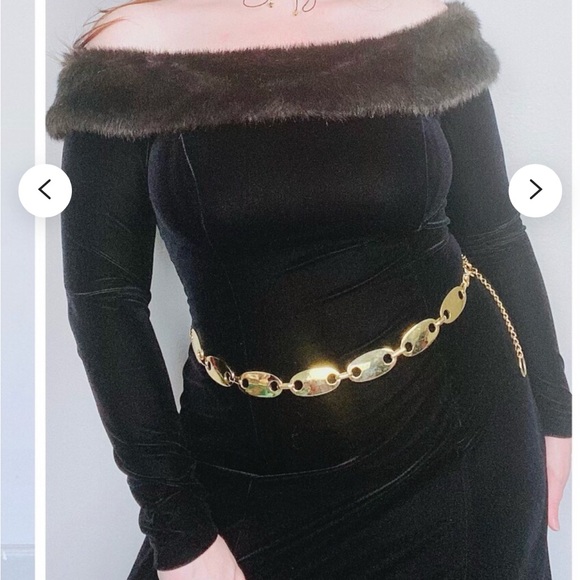 Cachet Dresses Vintage Velvet Maxi Faux Fur Off The Shoulders 9s